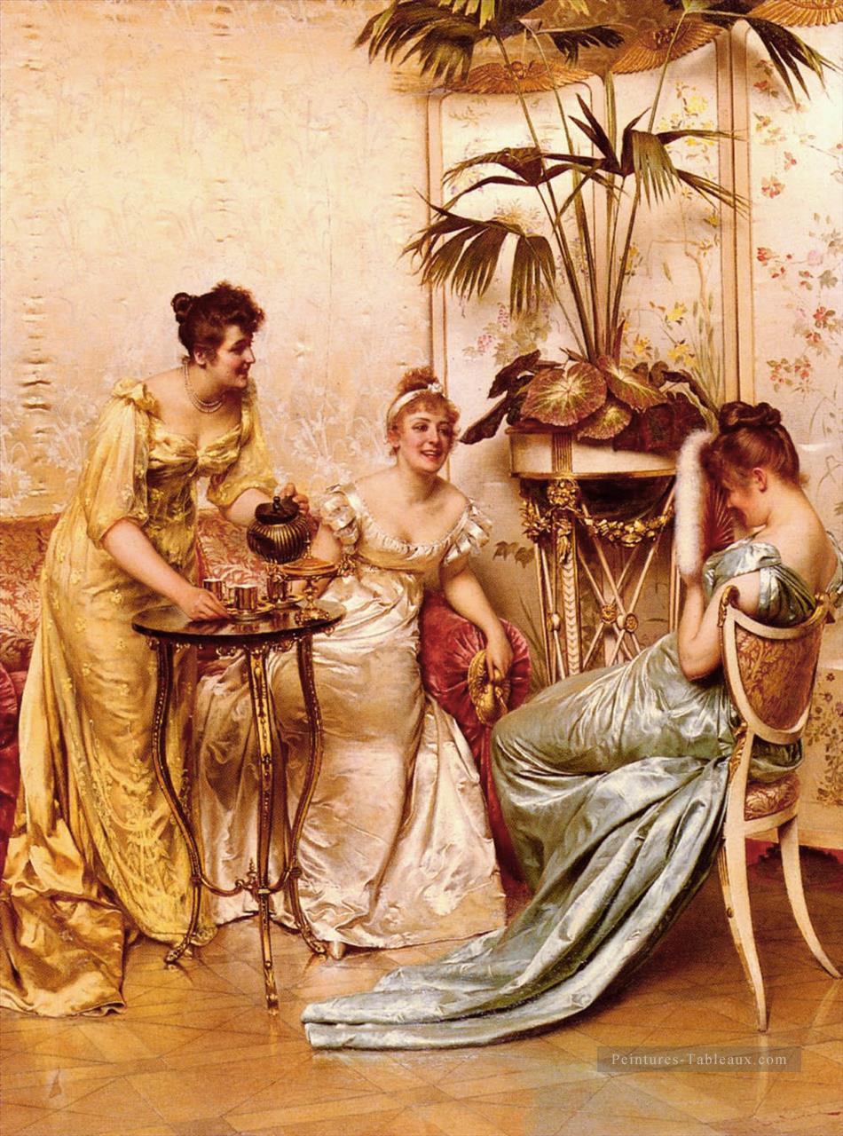Le Tea Party dame Frederic Soulacroix Peintures à l'huile